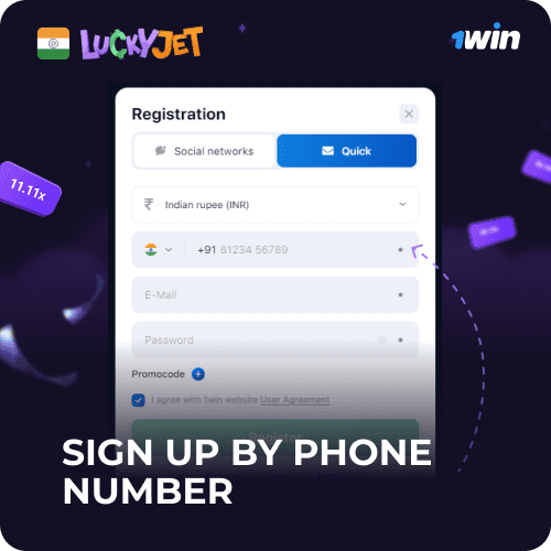 how to sign up 1 win lucky jet bu phone number
